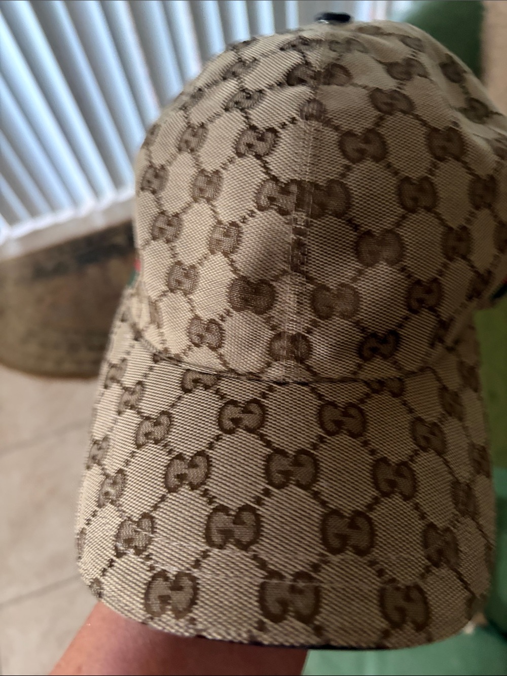 Gucci Beige and Brown GG Monogram Baseball Cap price nonnegotiable